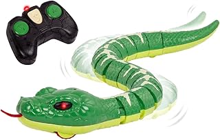 Terra by Battat Remote Control Snake, Emerald Tree Boa, Green, Animals | Electronic snake toy with remote, LED light-up eyes, S-shaped movement, includes 1 snake and 1 remote control, 6+ Years