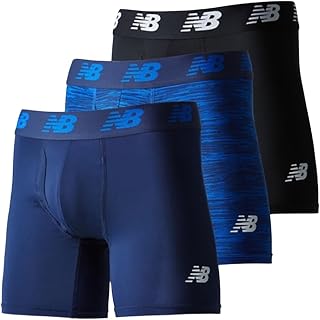 New Balance Mens 6" Boxer Briefs Front Fly with Pocket 3 Pack