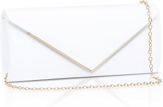 Larcenciel Clutch Purses for Women, Sparkling Envelope Evening Bag with Detachable Chain