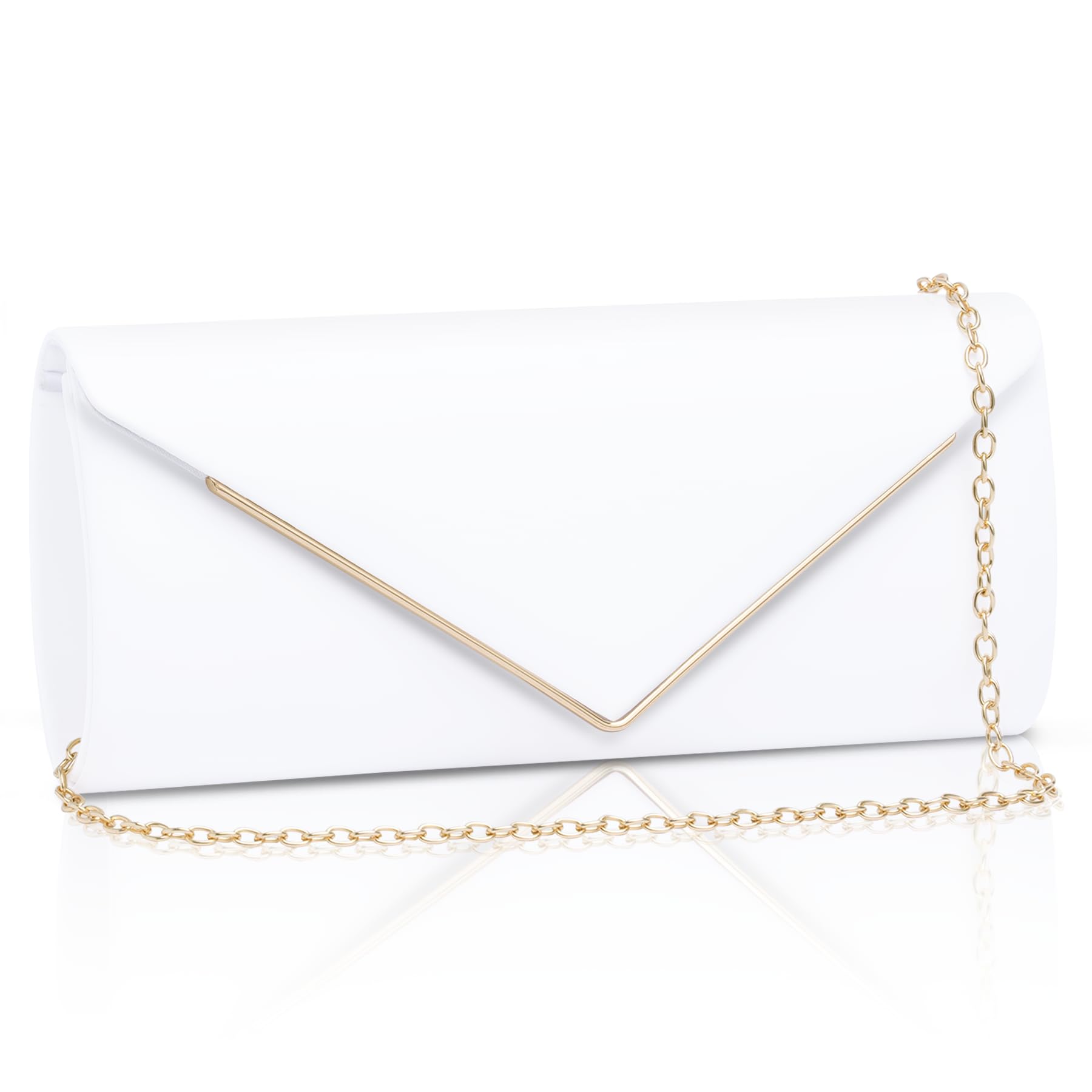 Larcenciel Clutch Purses for Women, Sparkling Envelope Evening Bag with Detachab