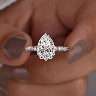1 x Retro Pear Shape Ring Women Jewelry Gold Plated Bridal Anniversary Gift