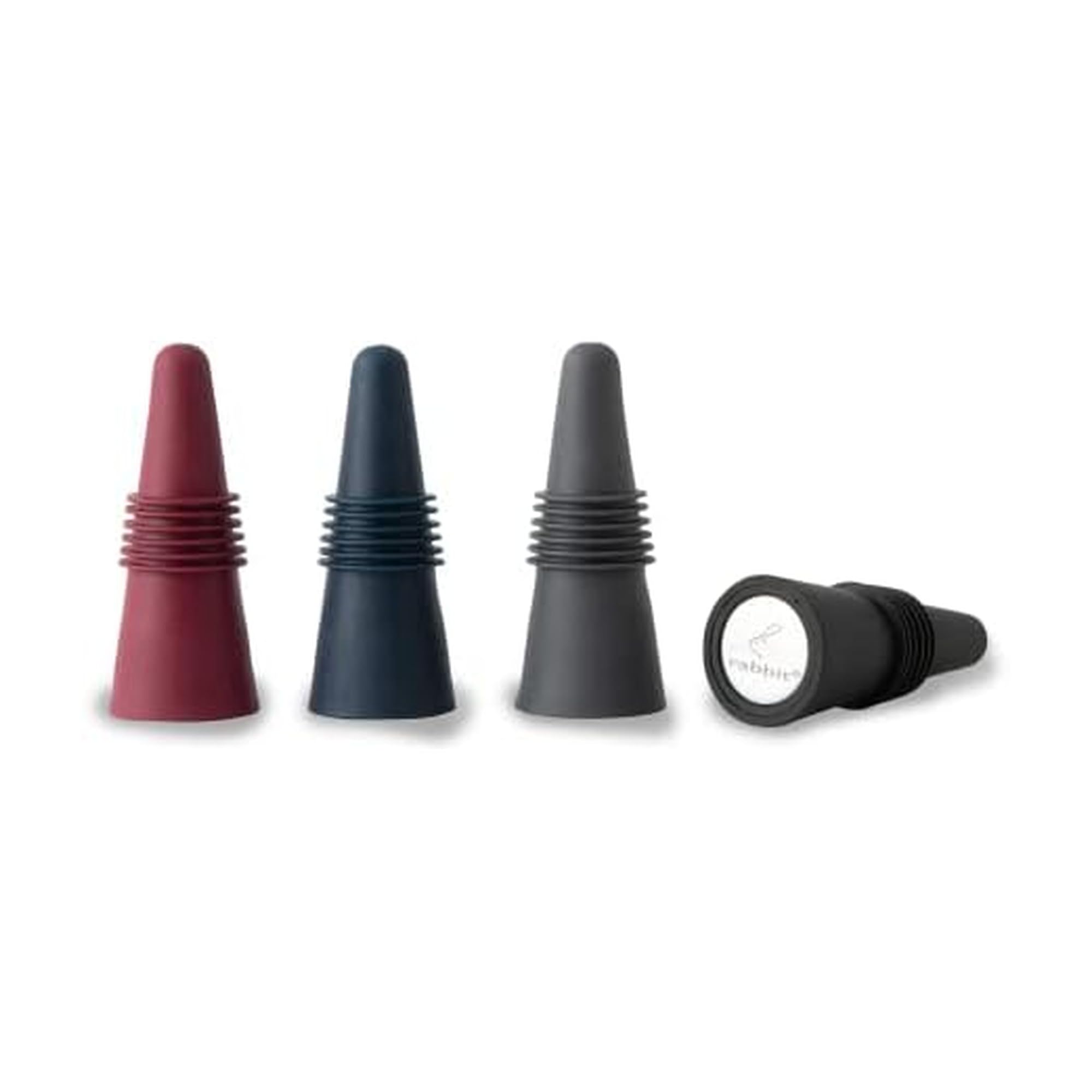 Rabbit W6121 Bottle Stoppers Set of 4, Multicolor Wine Bottle Caps to Preserve F