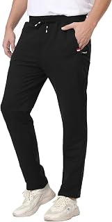 JustSun Men Joggers Tracksuit Bottoms Gym Running Sports Casual Trousers with Zip Pockets