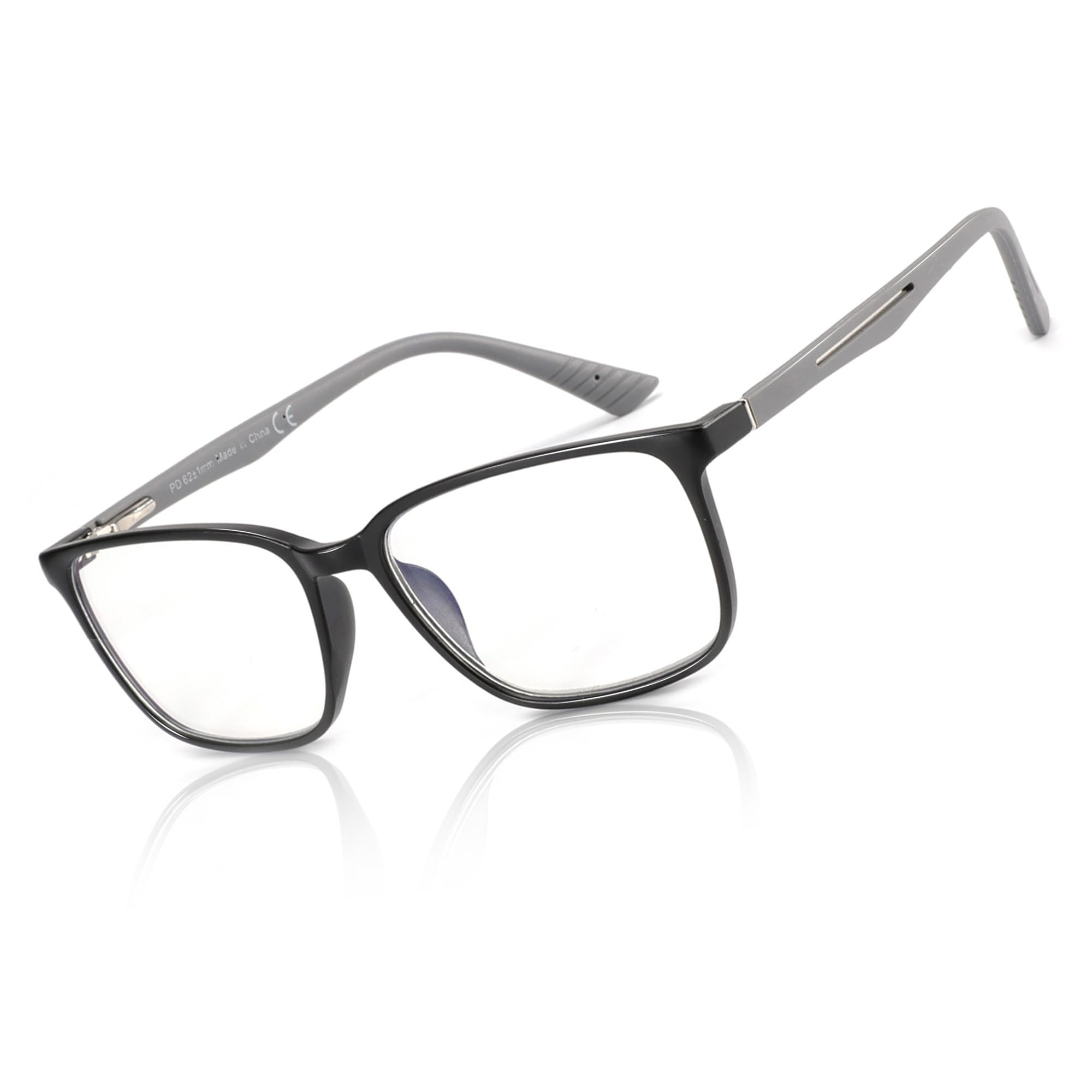 BLUEMOKY Blue Light Reading Glasses for Men，Sport Square Frame Readers, Anti Gla