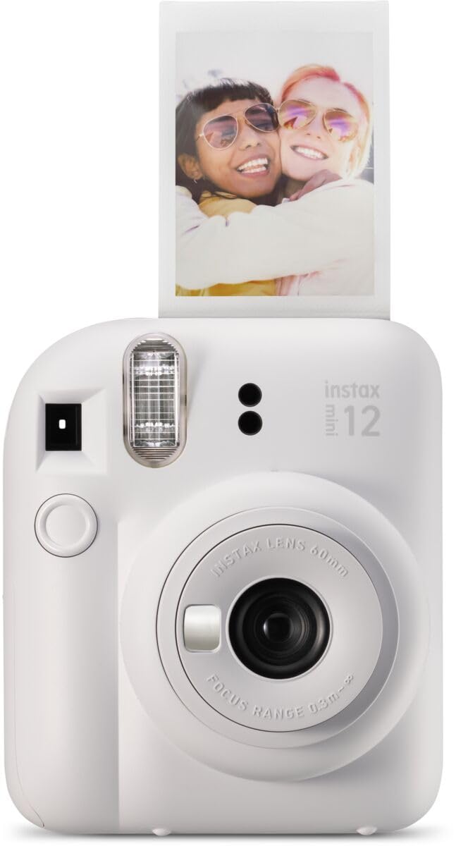 FUJIFILM INSTAX Mini 12 Instant Camera (Clay White) Bundle | For Parties, Events