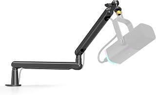 FIFINE BM88 Low Profile Microphone Boom Arm Stand for Gaming Streaming | Adjustable Stick Stand, Desk Mount Clamp, Cable Management, Screw Adapter, for Podcast Streaming Gaming