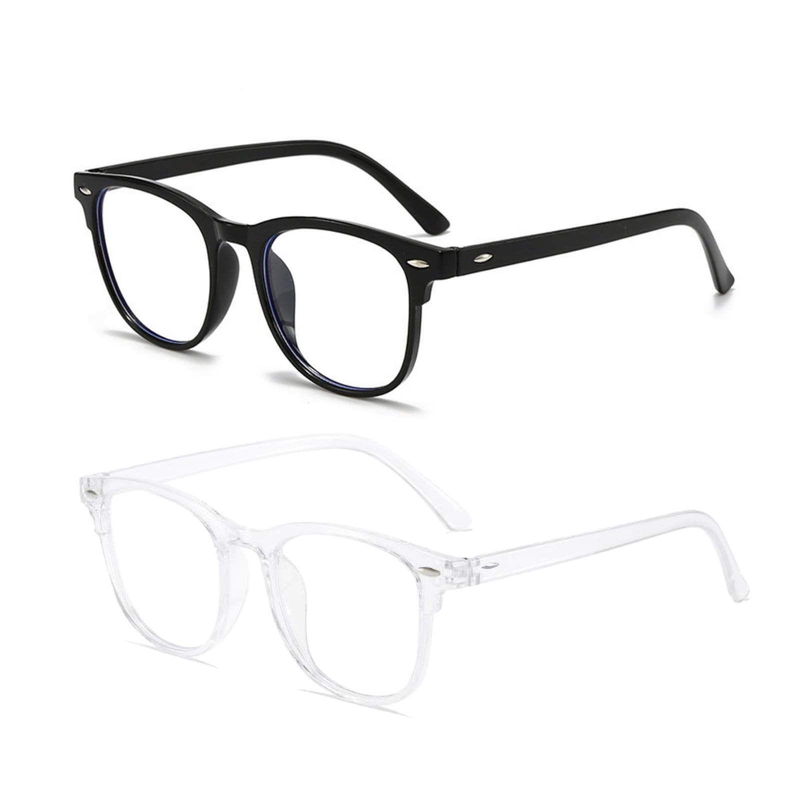 KEYRI 2 Pack Blue Light Blocking Glasses, Reading Glasses for Women Men Slim Rou