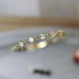 Exquisite Thin Rings with Shiny Zircon for Women, Engagement Ceremony Accessories