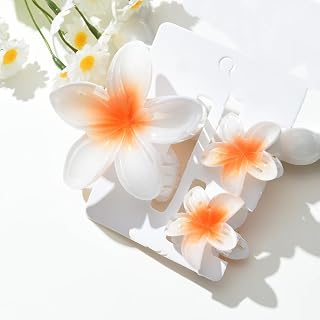 3Pcs White Flower Hair Claw Clips,Claw Clip Cute Hair Clips,Hair Clip for Thick or Thin Hair,Hair Accessories for Women