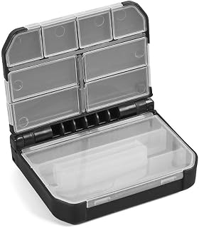 Semi Automatic Tackle Box 10 Grids - ABS Portable Tool Box for Fishing Lure Storage Self-Binding Grid Design 1pc (9.5x12x3.3cm)