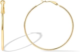 PAVOI Gold Hoop Earrings for Women, 14K Gold Plated Paddle-Back Hoops