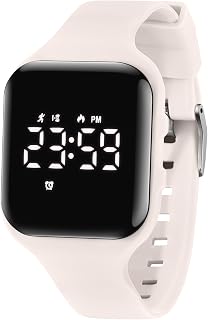 aswan watch Children's Digital Watch with Stopwatch, Lighting, Alarm, Date, Pedometers, Walking Not Connected, Sports Watches for Girls and Boys with Silicone Strap