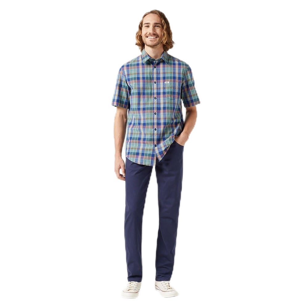 Wrangler - Jeans Hombre - Corte Recto Regular - Greensboro - Oliva Empolvado