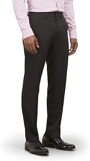 Kenneth Cole REACTION - Modern Fit Stretch Trousers with Flat Front, Stretch Trousers with Modern Fit for Men