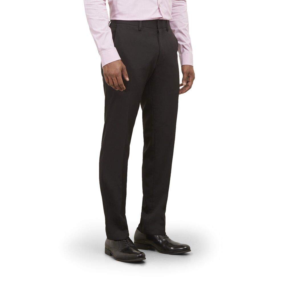 Kenneth Cole REACTION - Modern Fit Stretch Trousers with Flat Front, Stretch Tro