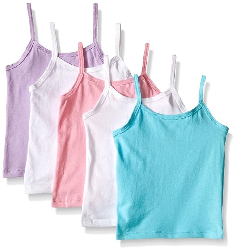 Hanes Girls' Camisole, 100% Cotton Tagless Cami, Toddler Sizing, Multiple Packs 