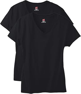 Hanes Women's Perfect-T V-neck T-shirt, Cotton Short Sleeve Tee for Women, 1 or 2-Pack