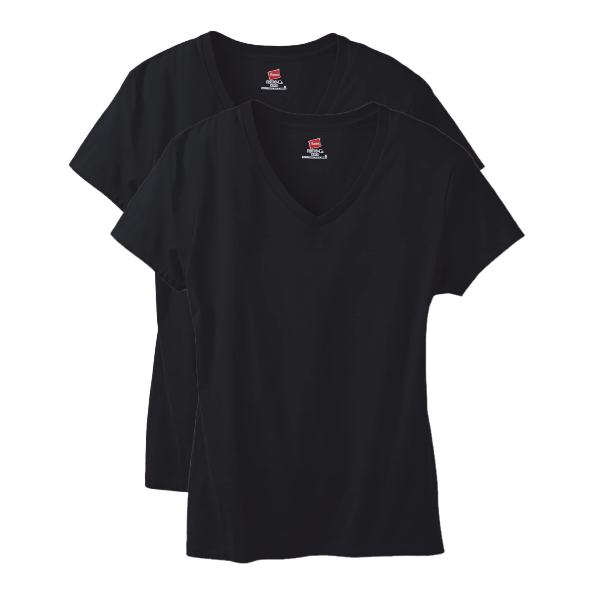 Hanes Women's Perfect-T V-neck T-shirt, Cotton Short Sleeve Tee for Women, 1 or 