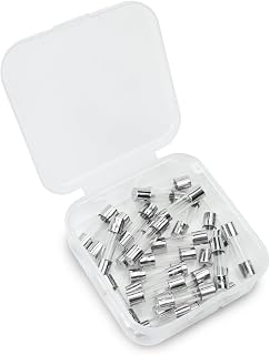 Innfeeltech 25pcs Fast Blow Glass Fuses 5 * 20mm 250V 5A Quick Tube Fuse Assortment Kit