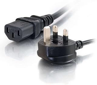 C2G 88512 1 Metre UK Power Cable IECC13 to BS1363 3 Foot Kettle Lead Power Cord, Black