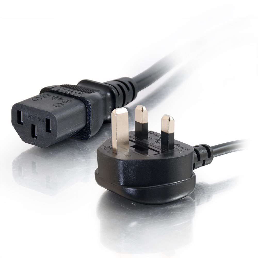 C2G 88512 1 Metre UK Power Cable IECC13 to BS1363 3 Foot Kettle Lead Power Cord,