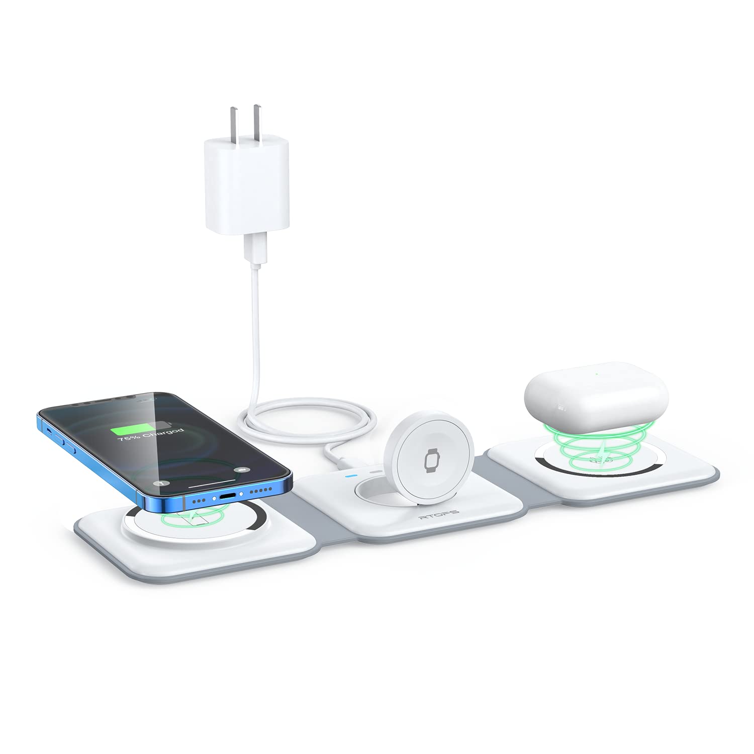 3 in 1 Wireless Charging Station for Apple,Foldable Magnetic Travel Charger
