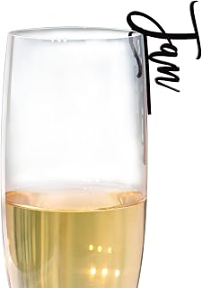 Wedding Custom Wine Charms,Custom Drink Tags,14 Colors Acrylic Personalized Initial Drink Toppers,Drink Name Tags for Partys,Birthdays,Bachelorettes,Bridal or Baby Showers,Corporate Event