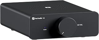 Fosi Audio V3 Stereo Amplifier Home Audio 300 Watts x2 Power TPA3255 Class D Mini Speaker Amp 2 Channel Audio Component for Passive Bookshelf Tower Speakers Desktop Home Theater with 48V Power Supply
