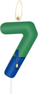 Number 7 Birthday Candles,Green Party Candles,Hot Cartoon Game Characters Themed Happy 7th Birthday Cake Perfect Decorations for Boys Girls Kids Party Supplies