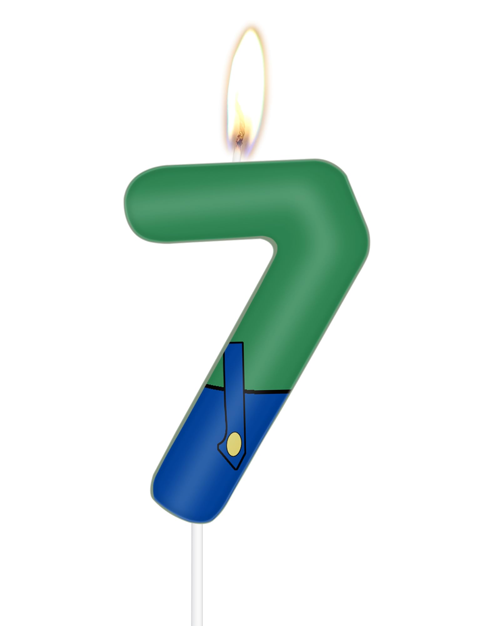 Number 7 Birthday Candles,Green Party Candles,Hot Cartoon Game Characters Themed