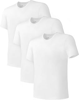 DAVID ARCHY Men's Undershirt Bamboo Rayon Stretch Cooling T-Shirts