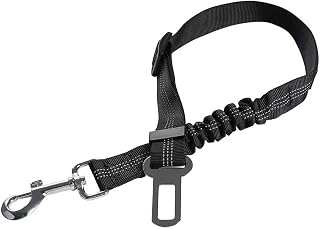 Dog Car Seat Belt, Adjustable Elastic Padding, Reinforced Metal Buckle, Tangle Free Design for Small Medium Pets