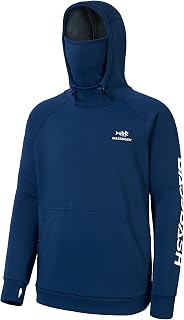 Bassdash Men’s Fishing Fleece Hoodie with Neck Gaiter Water Resistant Performance Sweatshirt FS18M