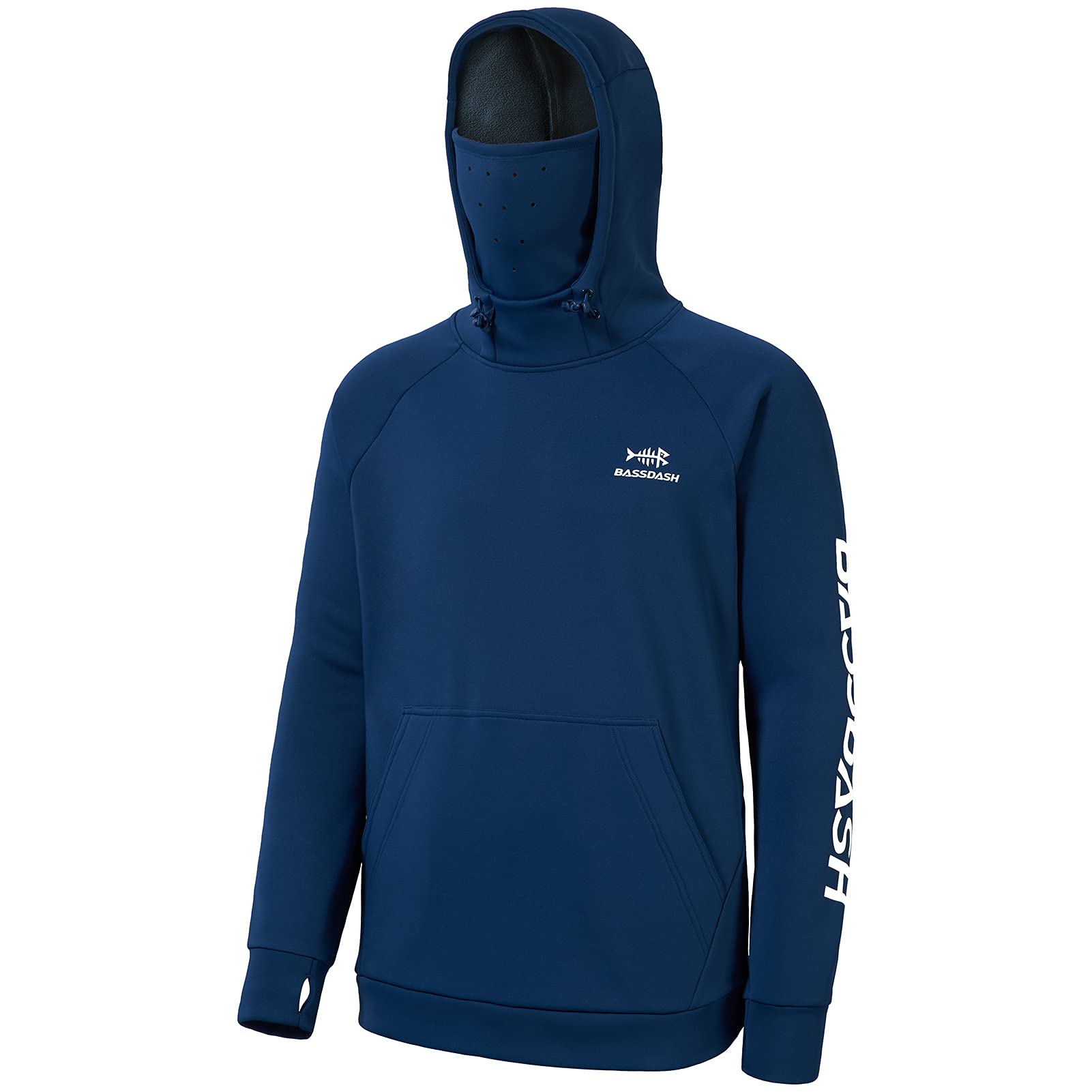 Bassdash Men’s Fishing Fleece Hoodie with Neck Gaiter Water Resistant Performanc