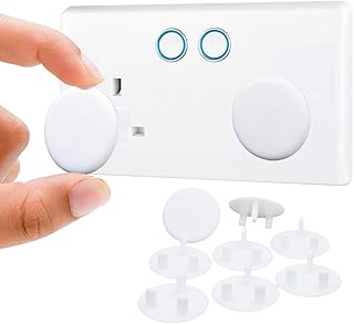 Baby Safety Socket Covers 10 Pack, Child Proof 3-Pin UK Plug Protectors, BPA-Free Socket Guards for Home Indoor, Easy to Install White