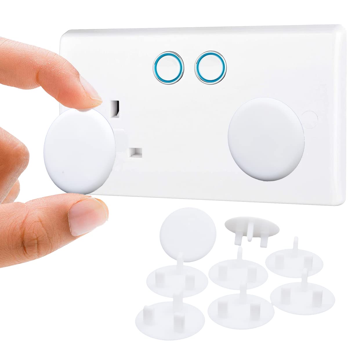 Baby Safety Socket Covers 10 Pack, Child Proof 3-Pin UK Plug Protectors, BPA-Fre