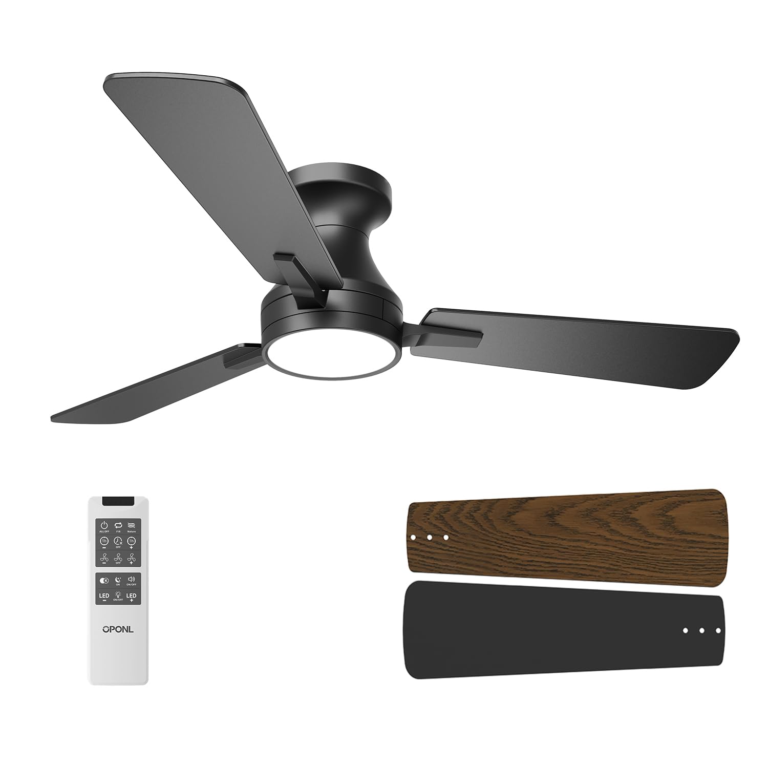 OPONL 42 inch Low Profile Ceiling fan with Light and Remote Control | Reversible