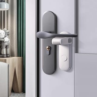 EUDEMON Childproof Door Lever Lock, Baby Safety Door Handle Lock, Easy to Install and no Tools Need or Drill (White, 2 Pack)