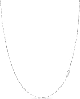 925 Sterling Silver 1.3mm Cable Chain Neckalce Made In Italy