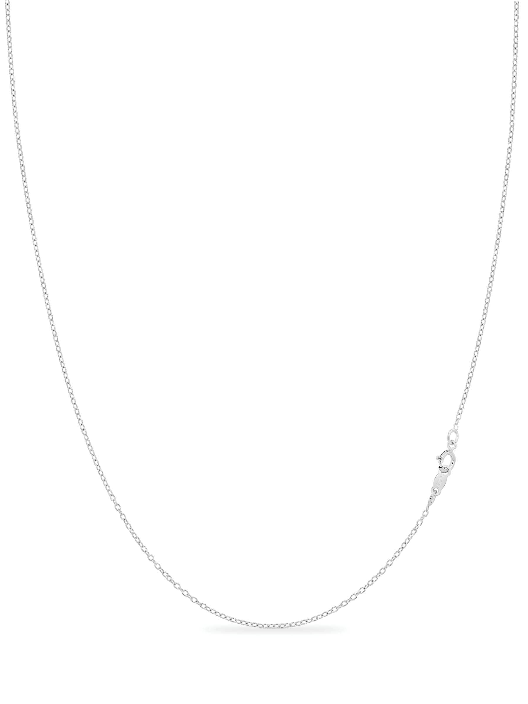 925 Sterling Silver 1.3mm Cable Chain Neckalce Made In Italy