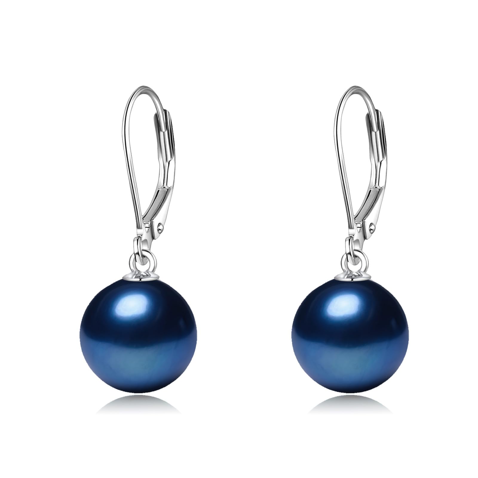 925 Sterling Silver Pearl Leverback Earrings Dangle Drop Jewelry Gifts for Women
