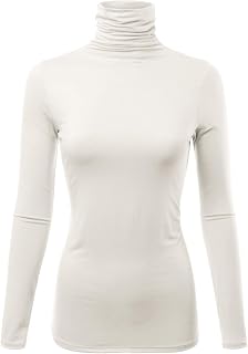 Womens Premium Long Sleeve Turtleneck Lightweight Pullover Top Sweater (S-3X, Made in USA)