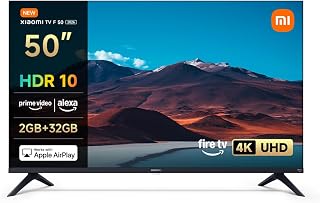 Xiaomi TV F 50, 50 Inch 4K UHD, Smart TV, Fire TV, Triple Tuner DVB-C/S/S2/T/T2,HDR10, MEMC, Game Boost Mode 120Hz, Alexa Voice Control, 2GB+32GB, AirPlay Compatible