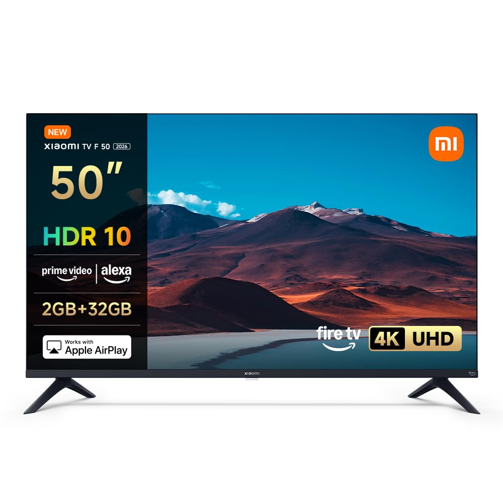 Xiaomi TV F 50, 50 Inch 4K UHD, Smart TV, Fire TV, Triple Tuner DVB-C/S/S2/T/T2,