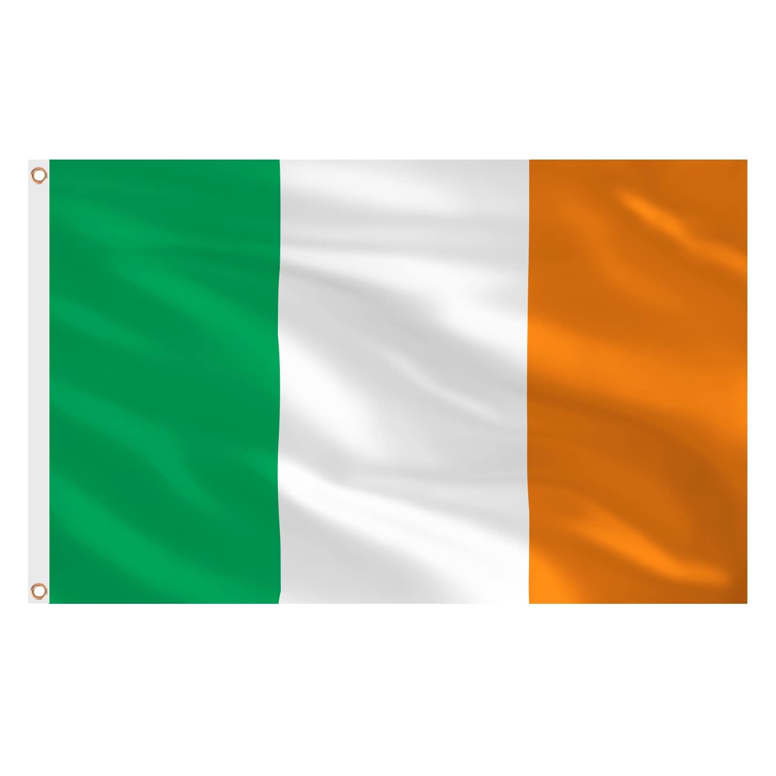 AhfuLife 1pcs Ireland Flag 150×90cm Ireland Flag Double Sided with Brass Eyelets