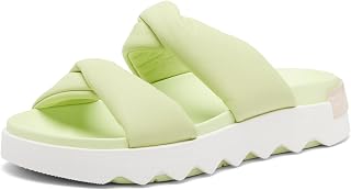 Sorel Viibe Women's Twist Slide Sandals, Luminous Lime Whitened Pink