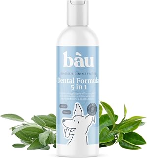 Bau Dental Formula 5in1 for Dogs, Water Additive for Daily Oral Hygiene, Helps Reduce Plaque and Bad Breath of Dogs, Mouth Wash, PH Neutral
