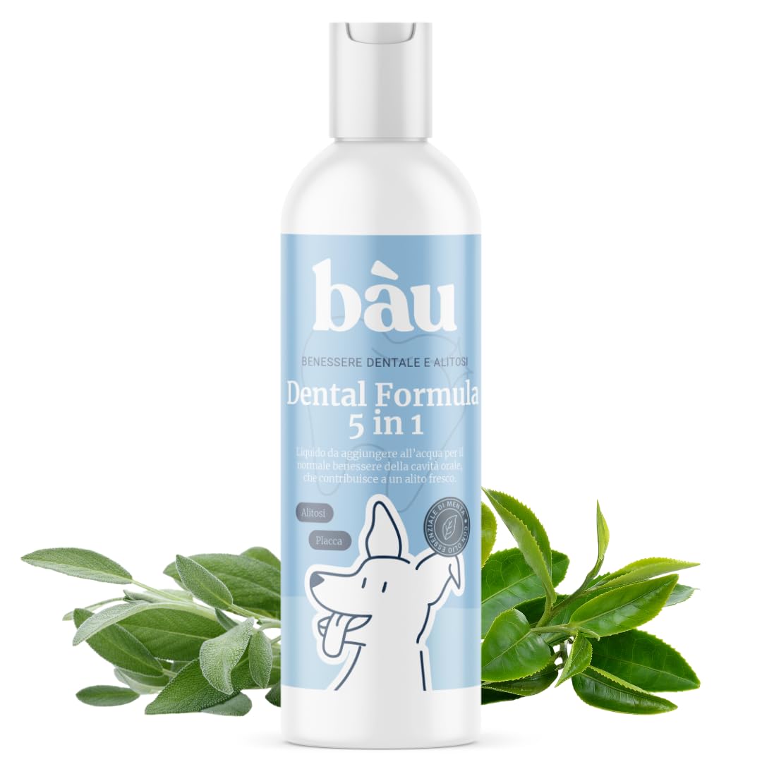 Bau Dental Formula 5in1 for Dogs, Water Additive for Daily Oral Hygiene, Helps R