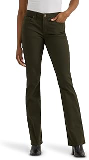 Lee Women's Plus Size Legendary Mid Rise Bootcut Jean, Dark Olive Night. , 8 Short