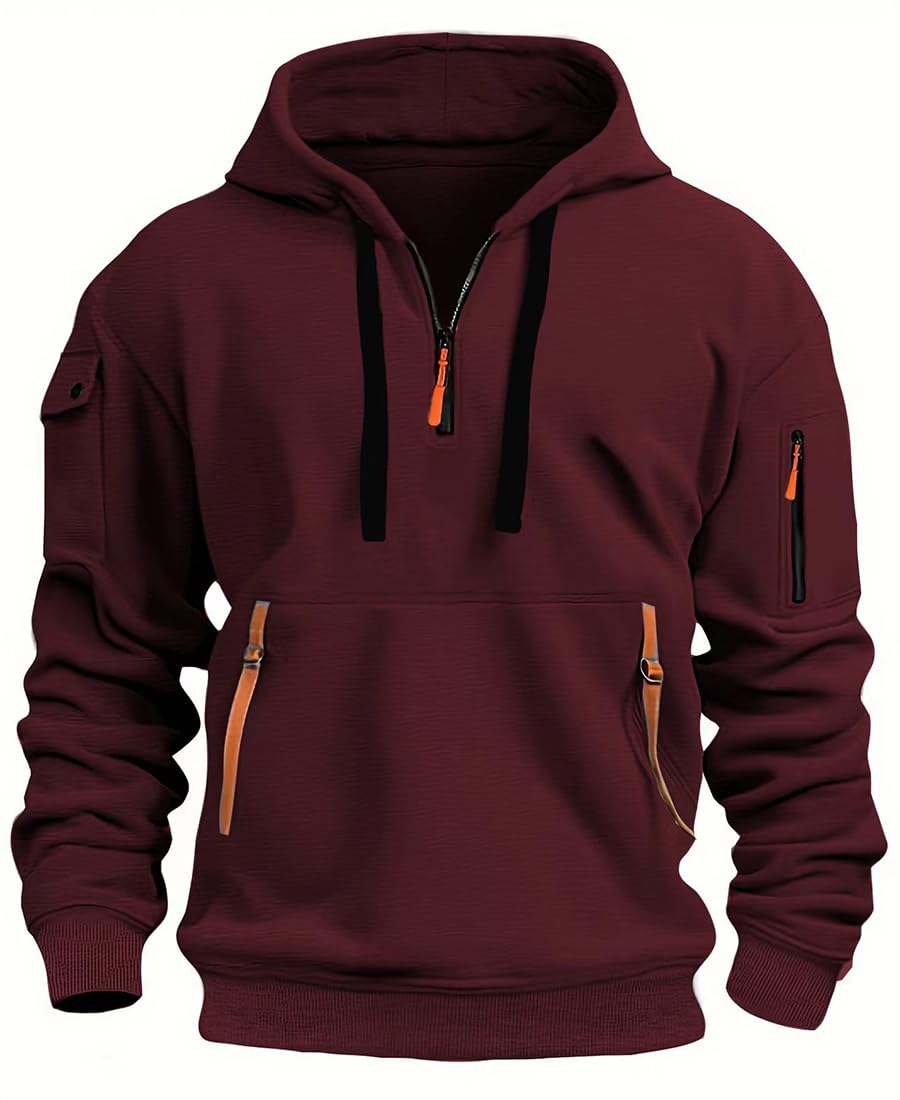 Men's Hoodie Sweatshirt with Zip Boys and Men Sweatshirt with Zip Multifunctiona